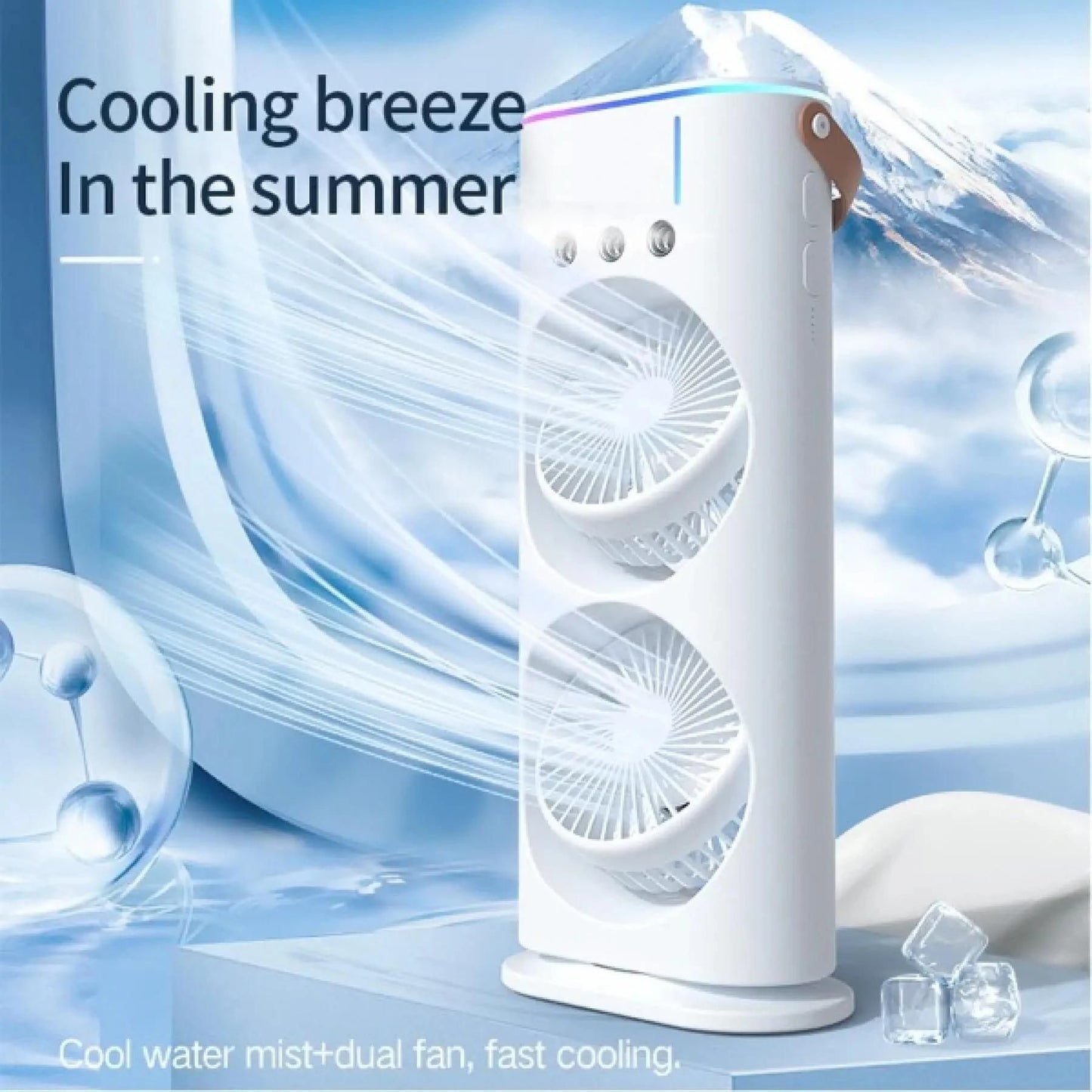 Double Fan Rechargeable Mini Spray Cooler