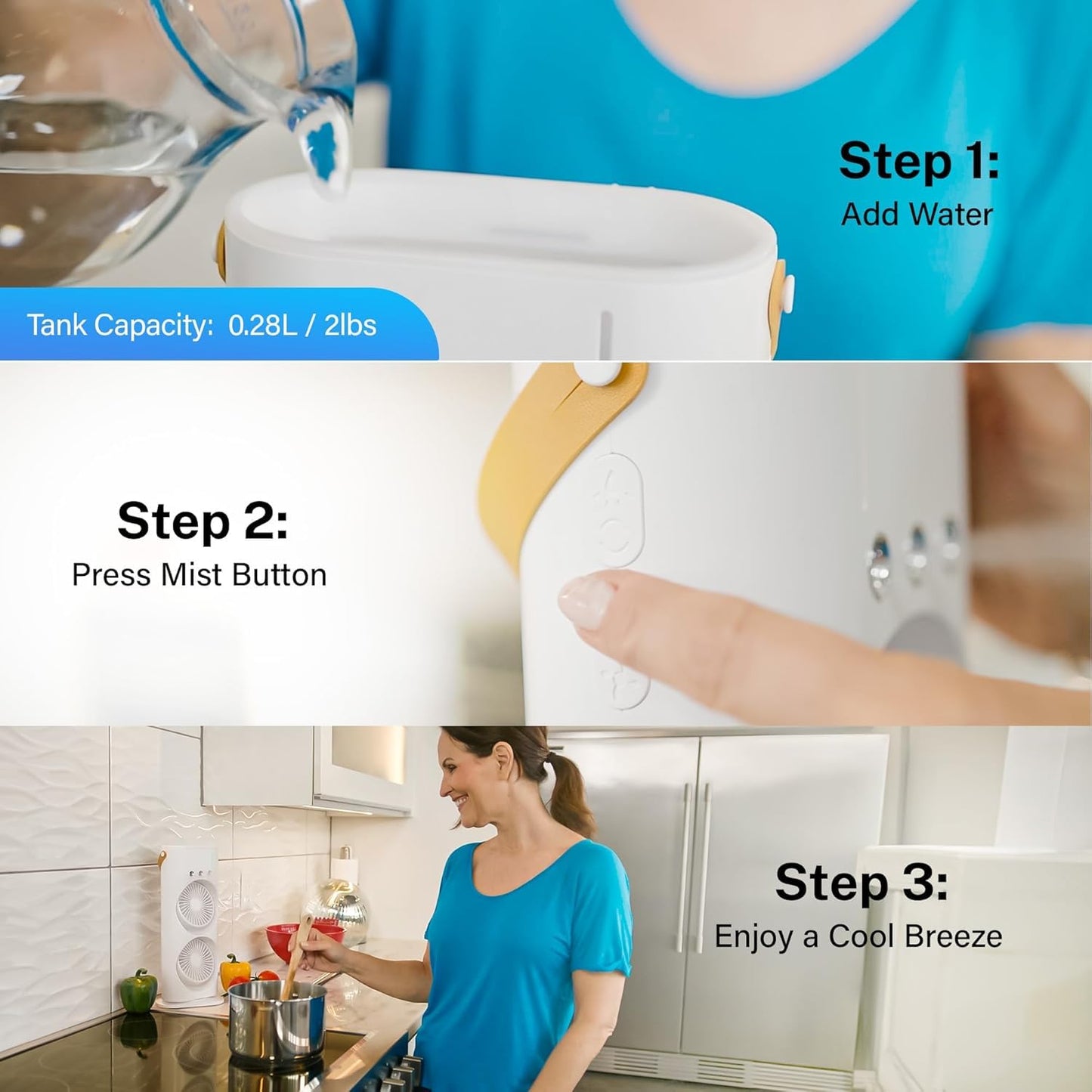 Double Fan Rechargeable Mini Spray Cooler