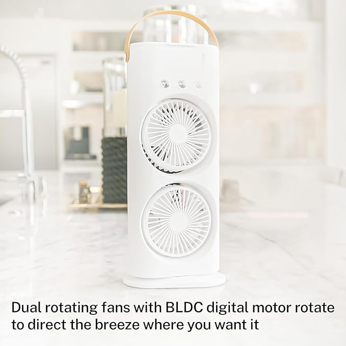 Double Fan Rechargeable Mini Spray Cooler