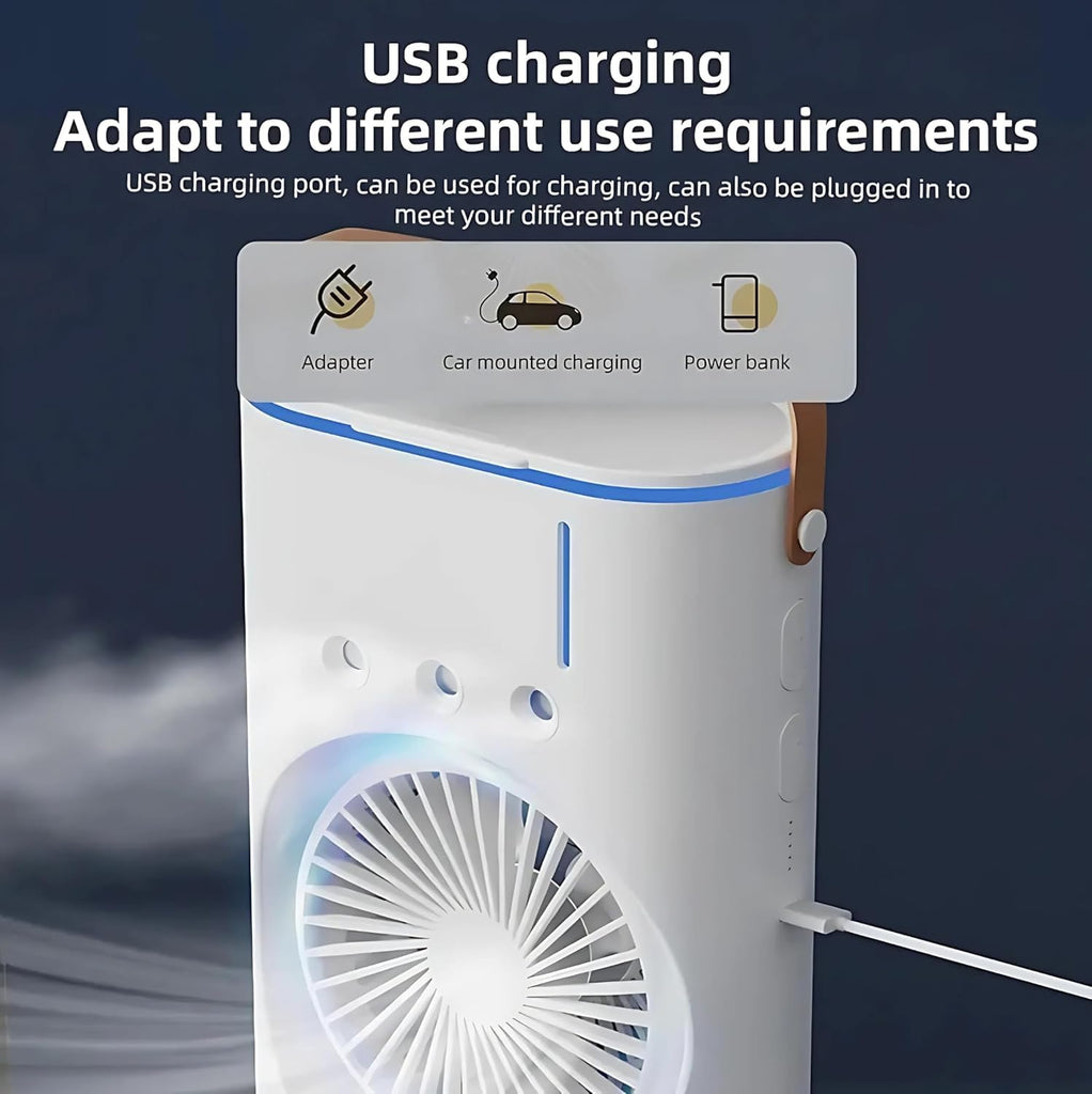 Double Fan Rechargeable Mini Spray Cooler