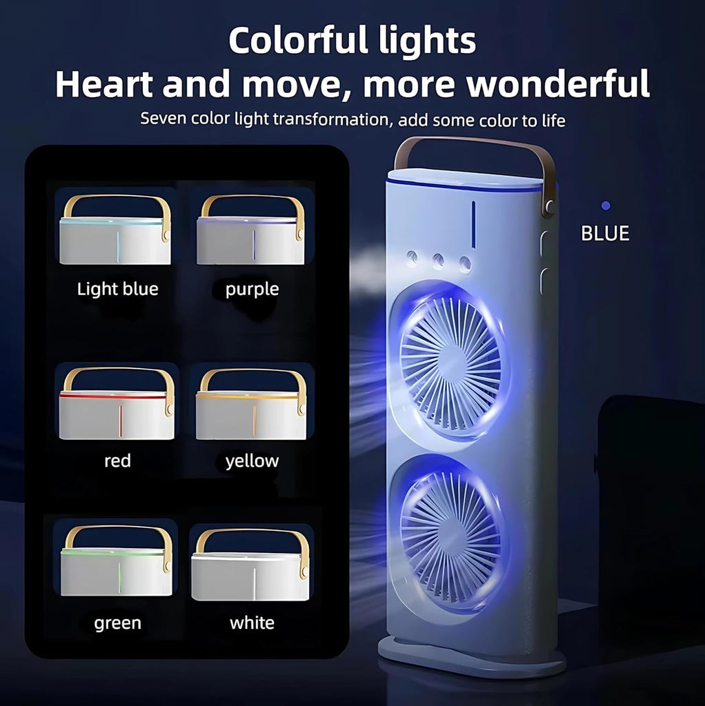 Double Fan Rechargeable Mini Spray Cooler