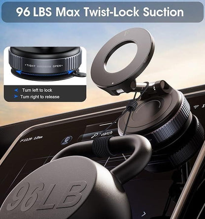 Magnetic Phone Holder With Vacuum Suction