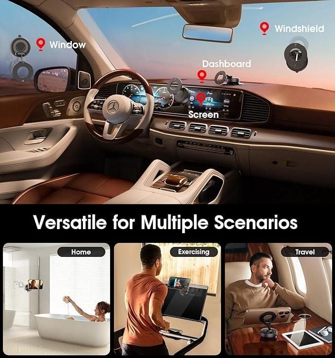 Magnetic Phone Holder With Vacuum Suction
