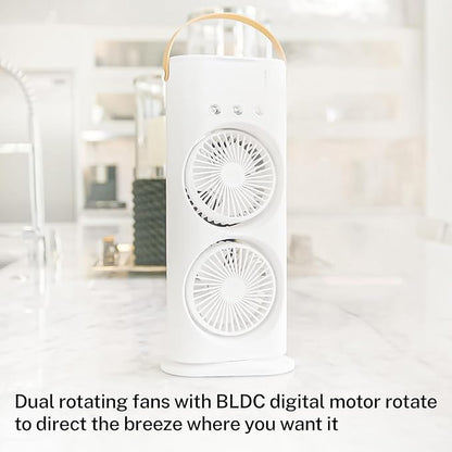 Double Fan Rechargeable Mini Spray Cooler