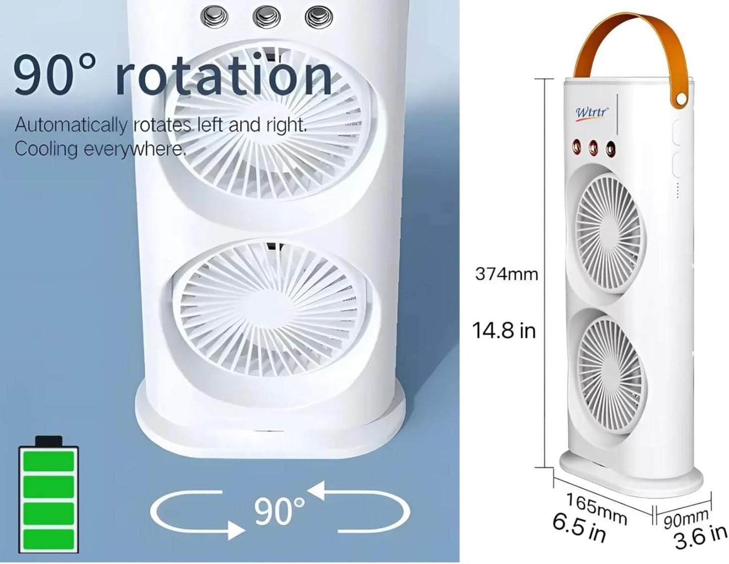 Double Fan Rechargeable Mini Spray Cooler